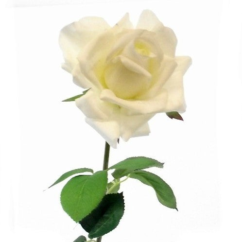 Zijden bloem Roos Lady white 67 cm