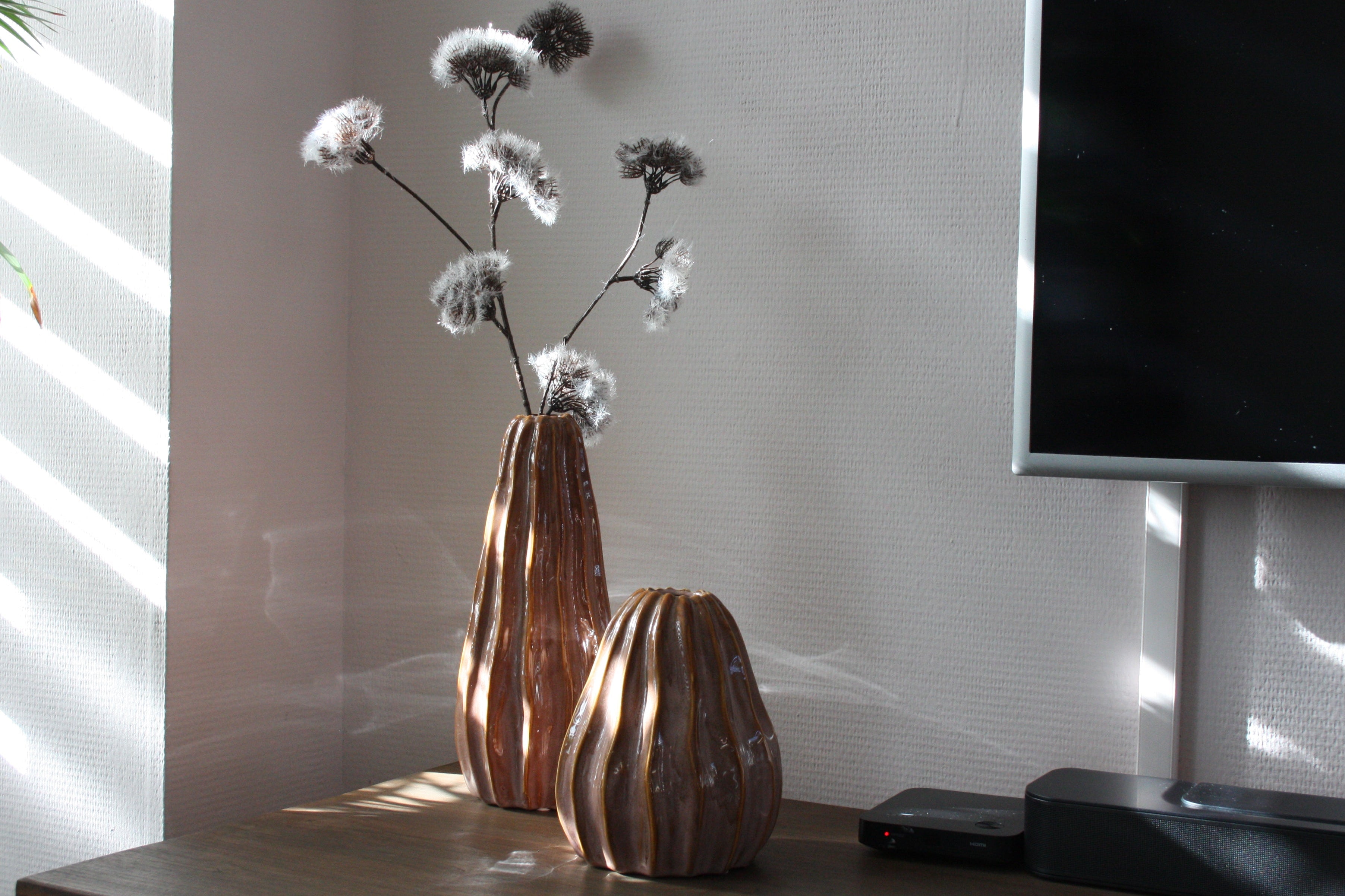Zijden bloem Dandelion Spray Flocked