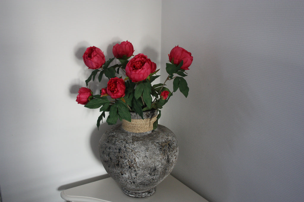 Zijden bloem Pioenroos fuchsia 65 cm