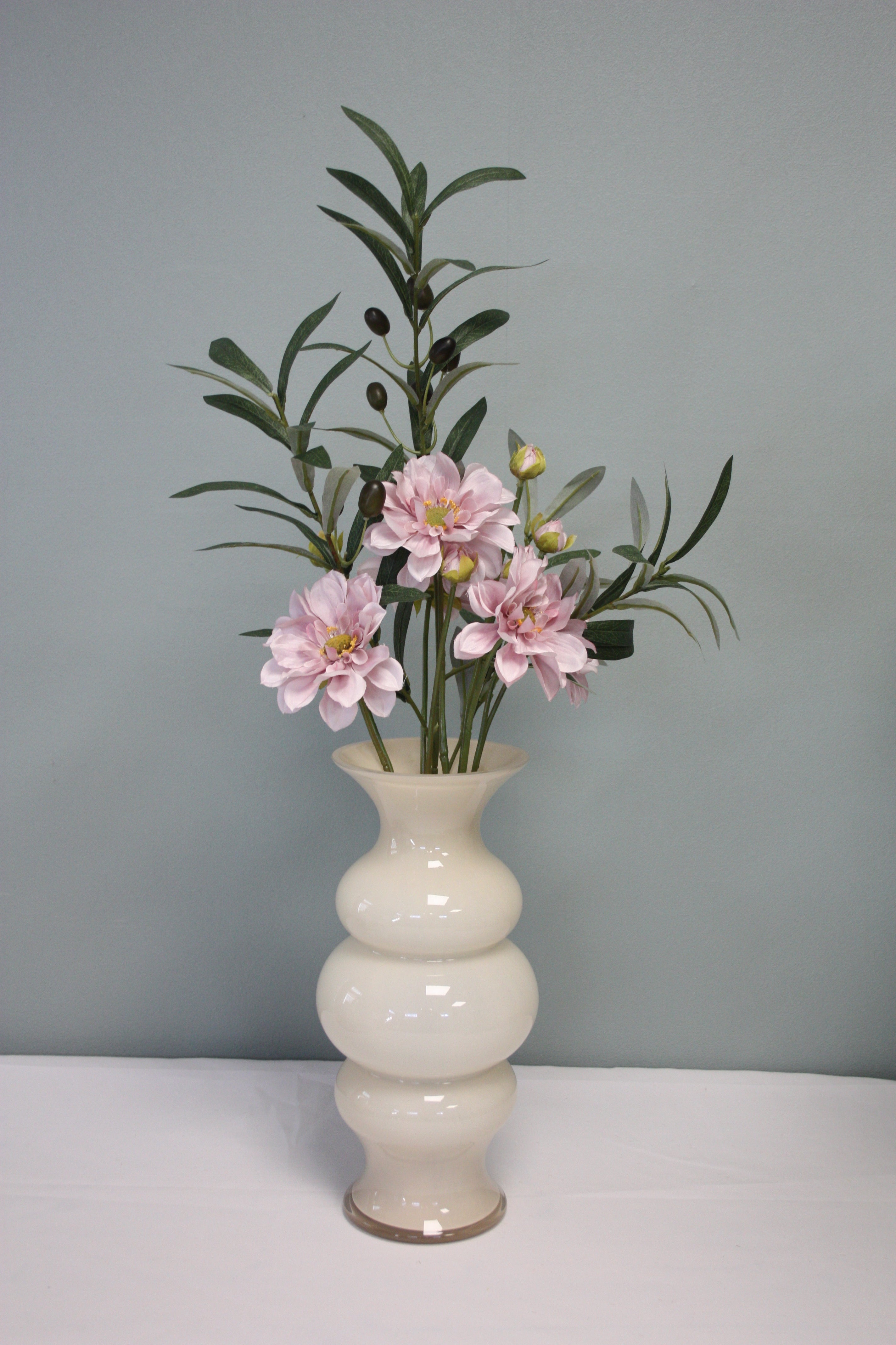 Zijden bloem Dalhia rose/beige 48 cm