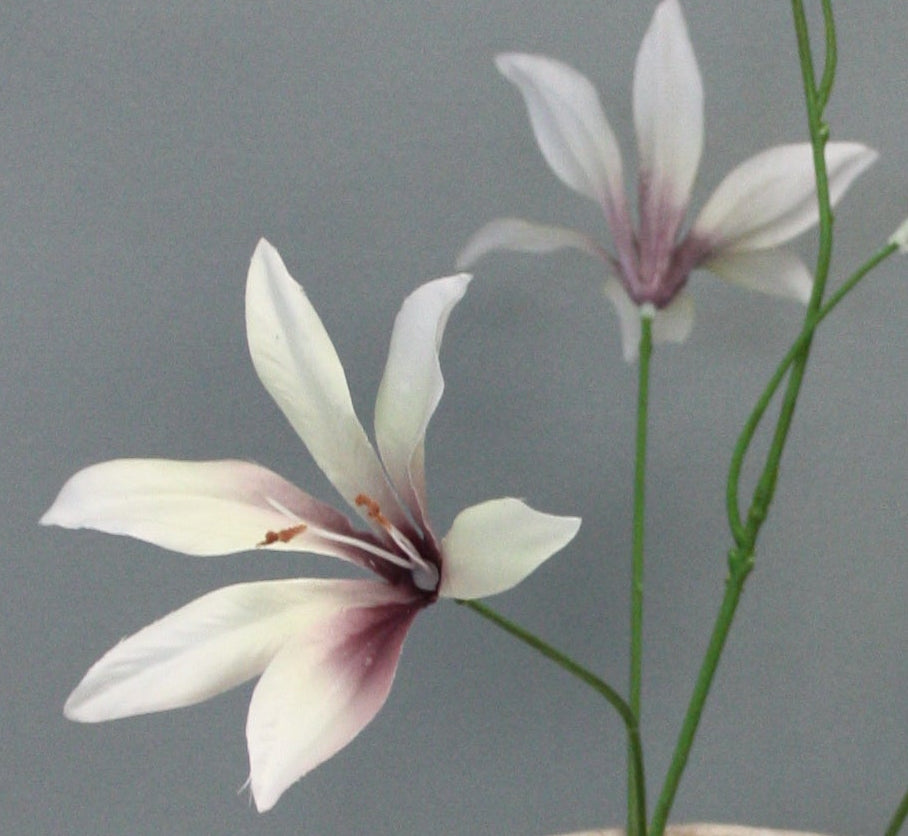 Zijden bloem Lelie lavendel creme 85 cm