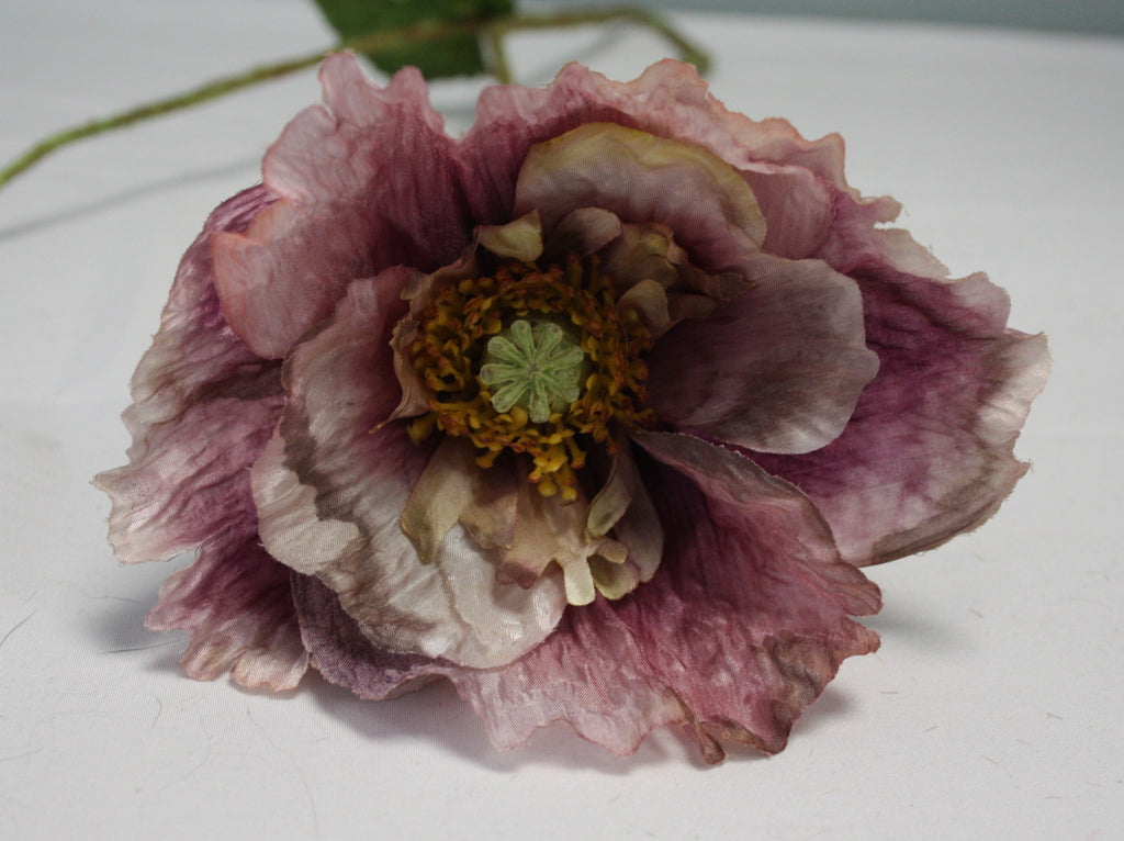 Zijden bloem Klaproos geel of paars 74 cm