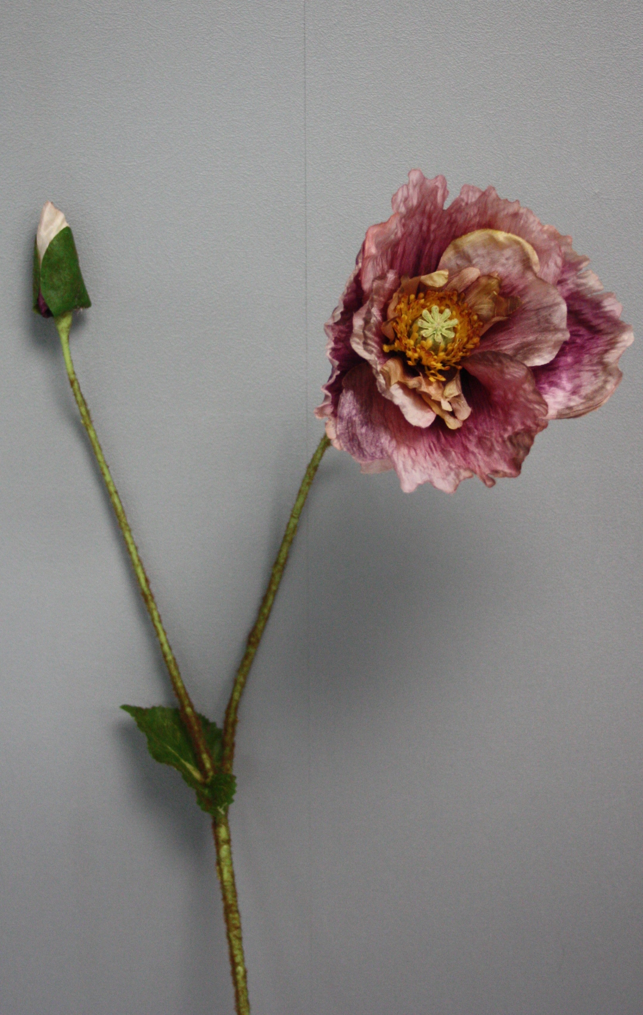 Zijden bloem Klaproos geel of paars 74 cm