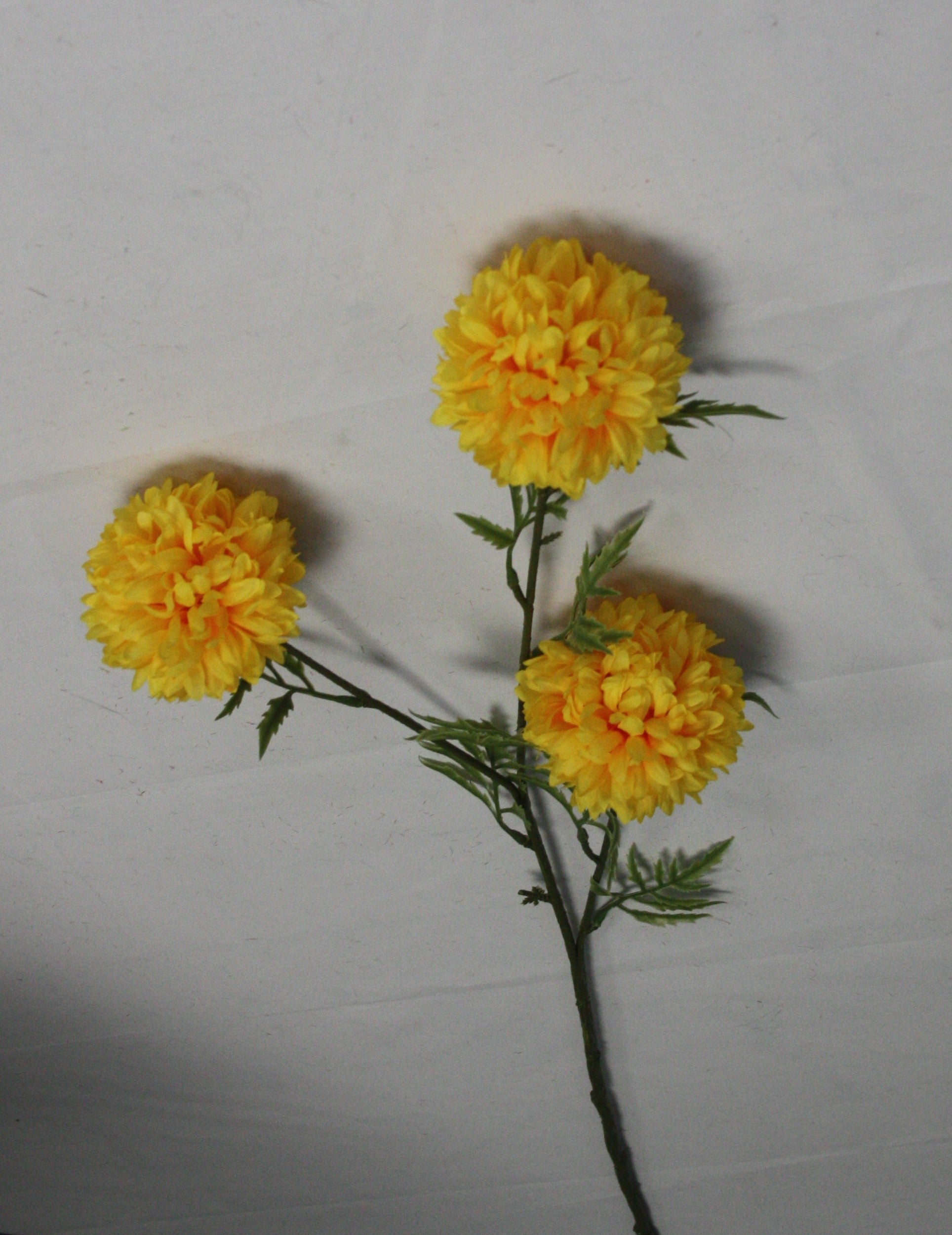 Zijden bloem Tagetes bloem geel 80 cm