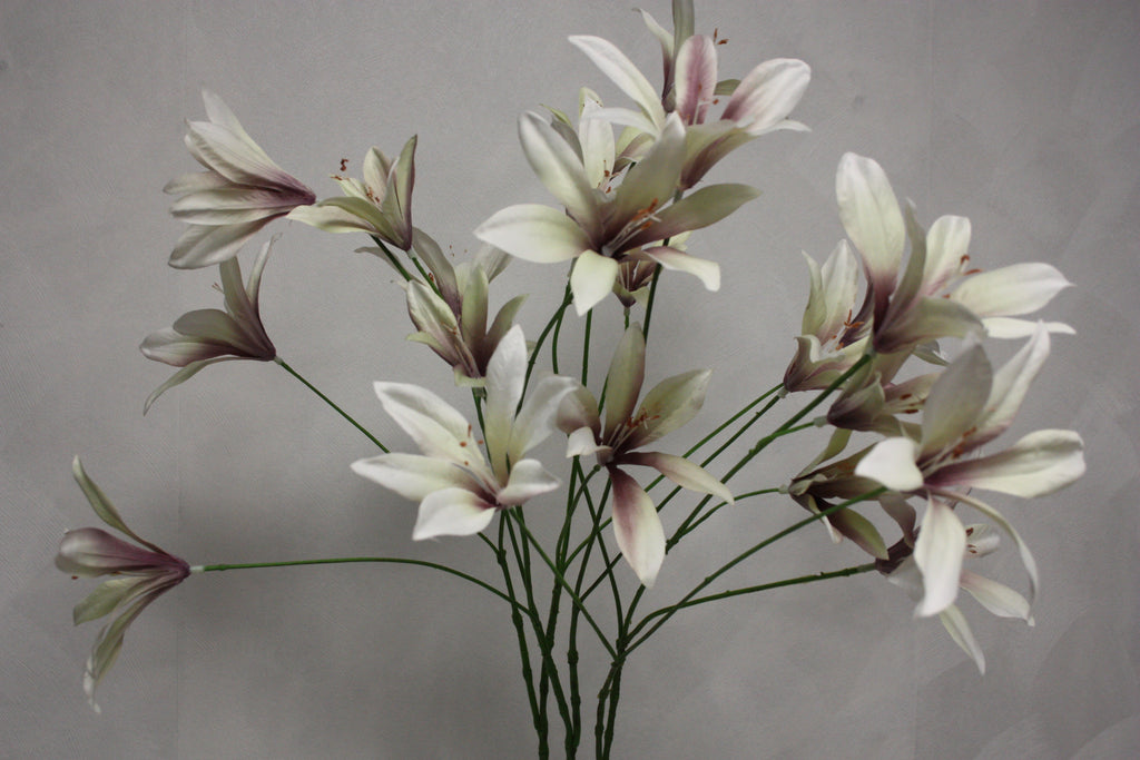 Zijden bloem Lelie lavendel creme 85 cm