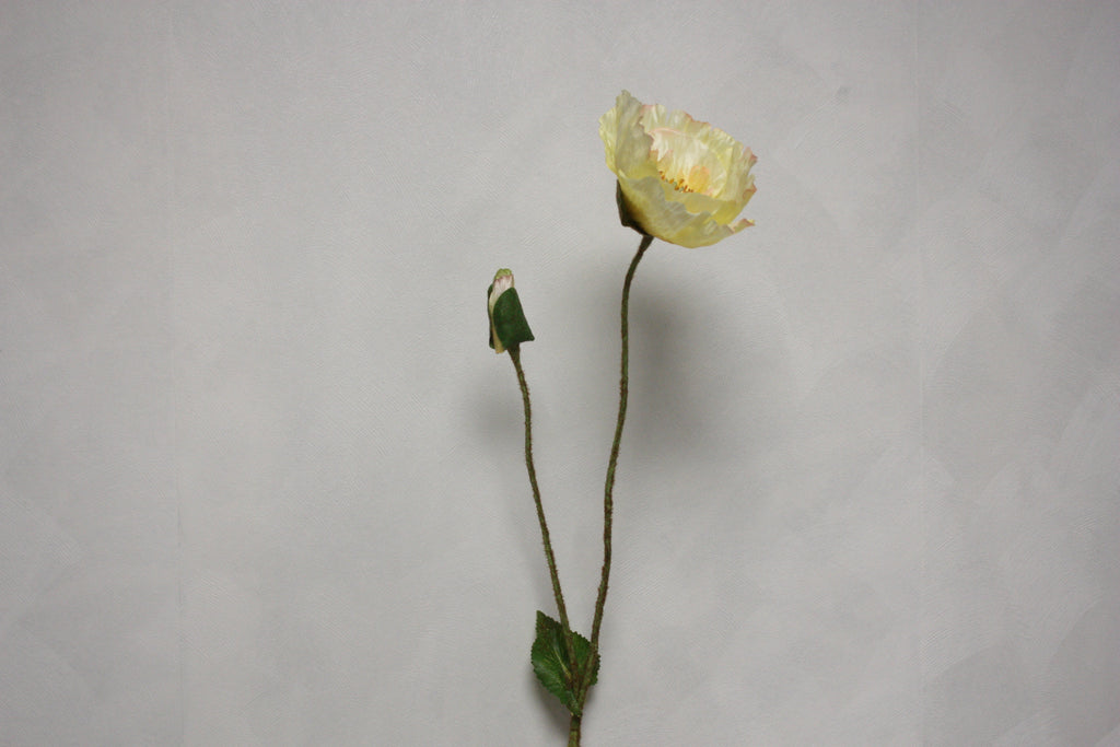 Zijden bloem Klaproos geel of paars 74 cm