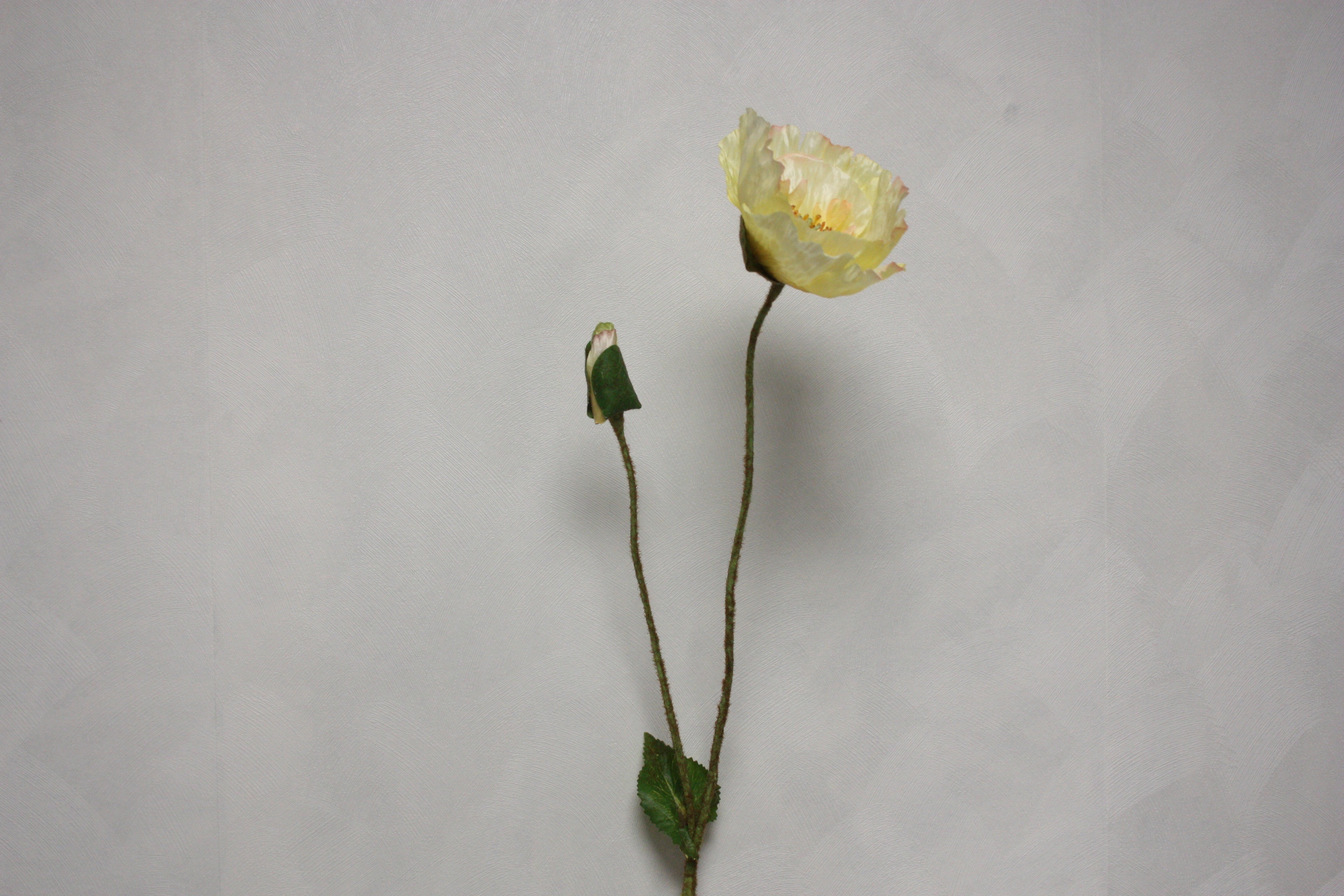 Zijden bloem Klaproos geel of paars 74 cm